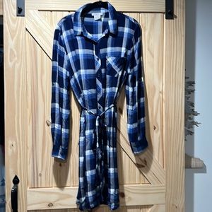 Blue plaid flannel dress by BLL nyc. Size MD. Nice condition.